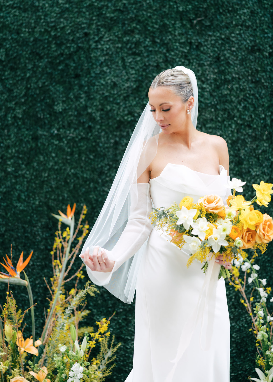 waist-length veil