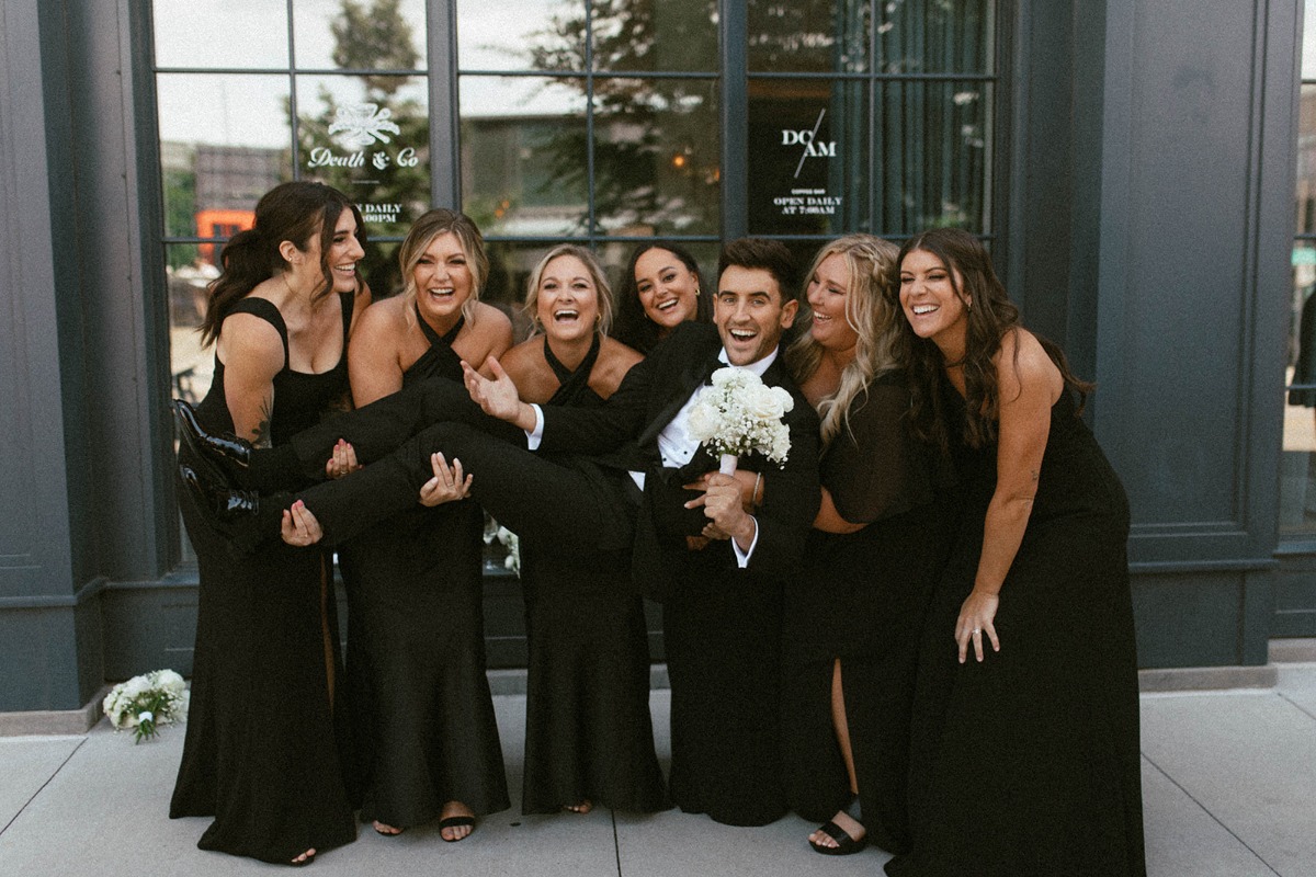 mix and match black bridesmaid dresses