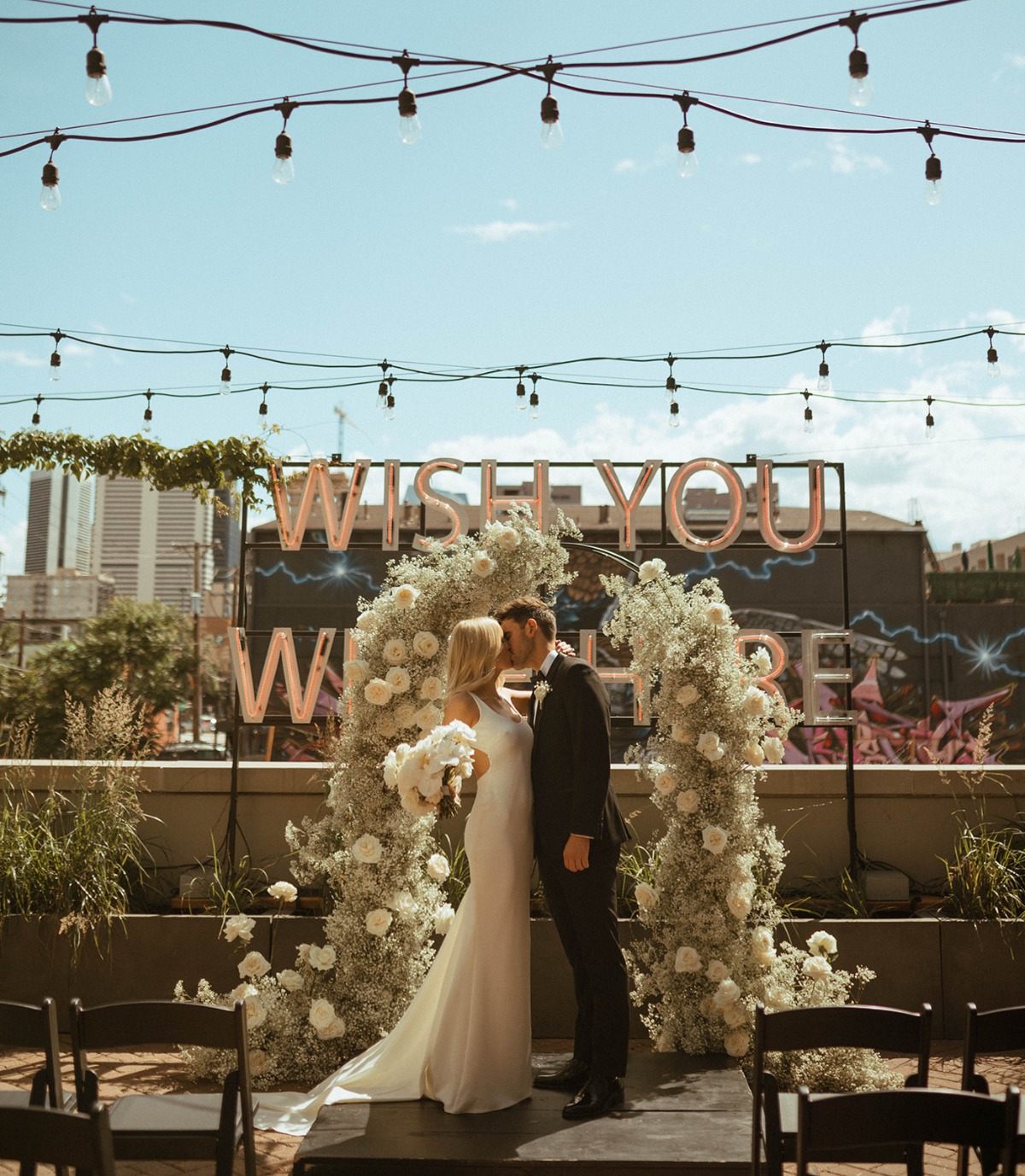 luxury rooftop wedding ceremony