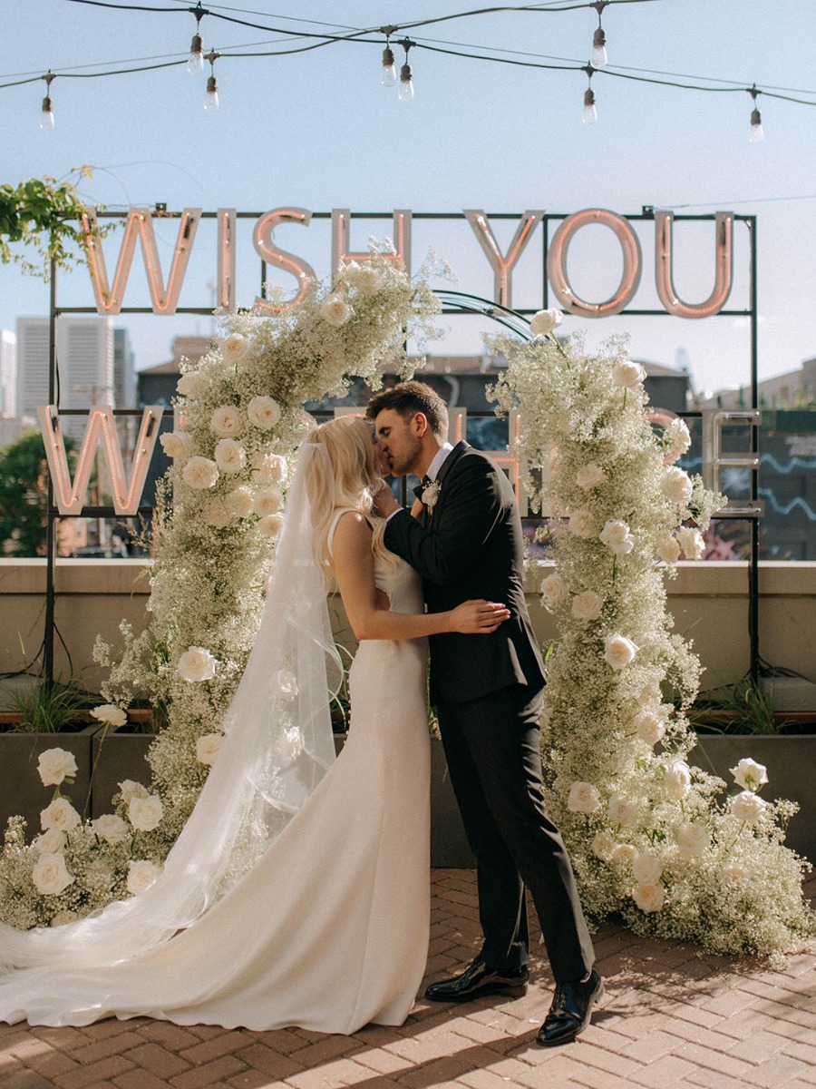 A modern Denver wedding featuring the perfect custom luxury signage