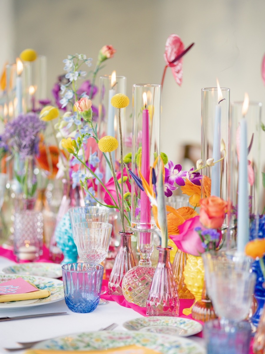 This colorful Tuscan elopement featured giant hand-crafted flowers