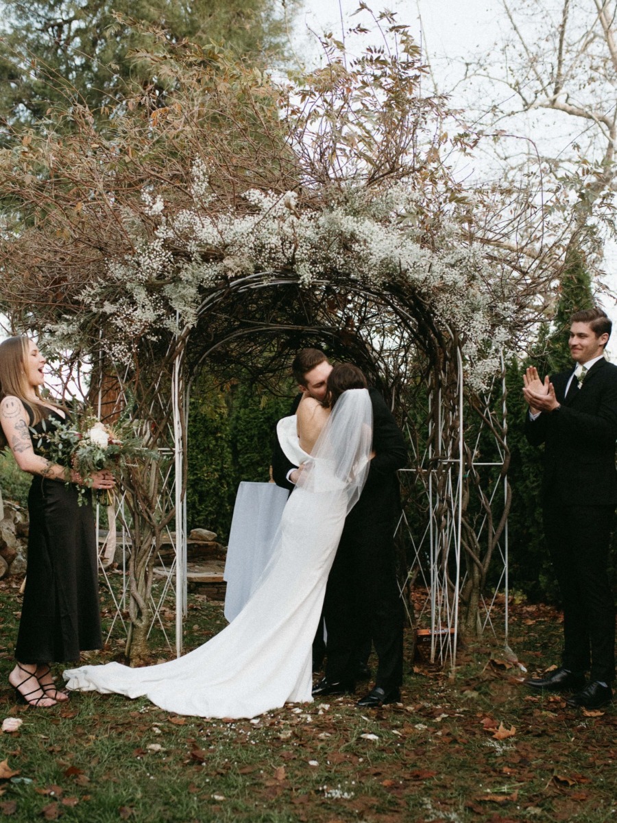 Classy Black and White Northern California Winter Wedding