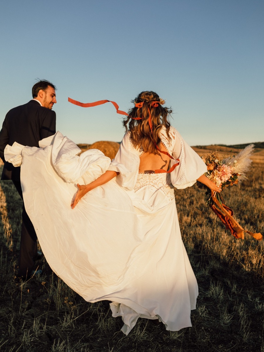 This Bride's Copper Toe Boots Steal The Show