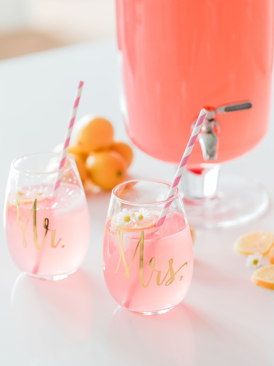 Big Batch Wedding Cocktail Ideas from LiDestri Pink Lemon Liqueur