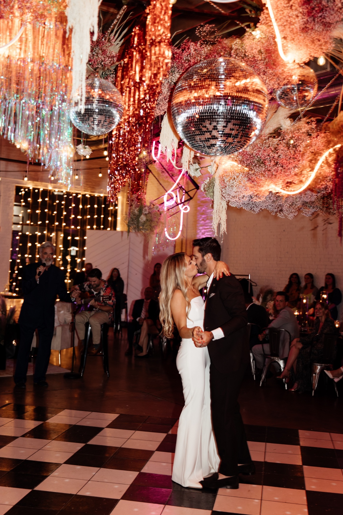 first dance under disco ball