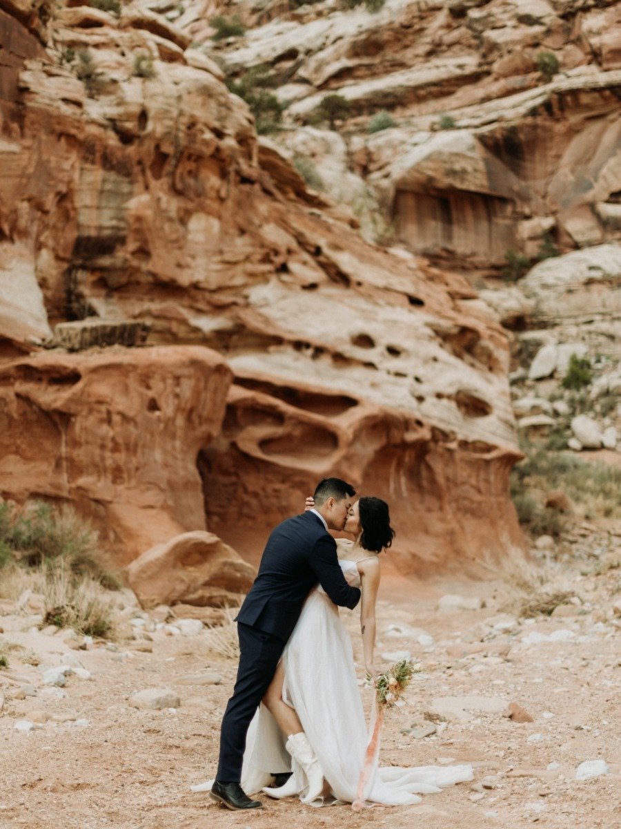 Western Themed Desert Elopement in Capitol Reef National Park