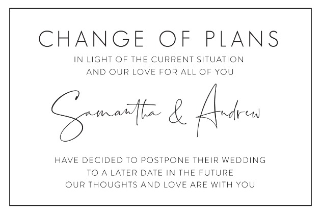 Change of Plans Card