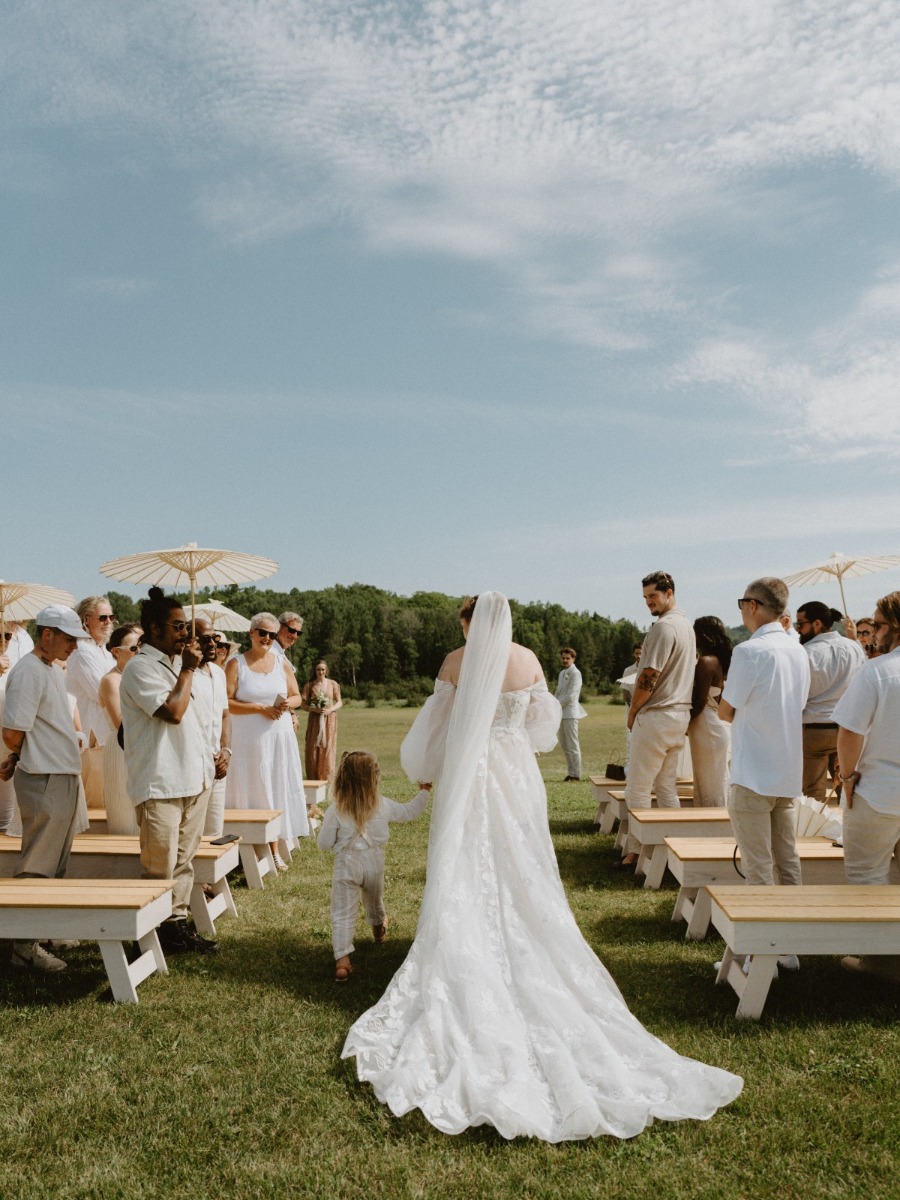 This dreamy garden wedding had a bounce house for the kids