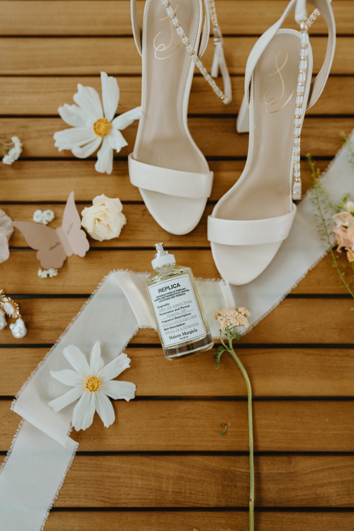 getting ready wedding flatlay