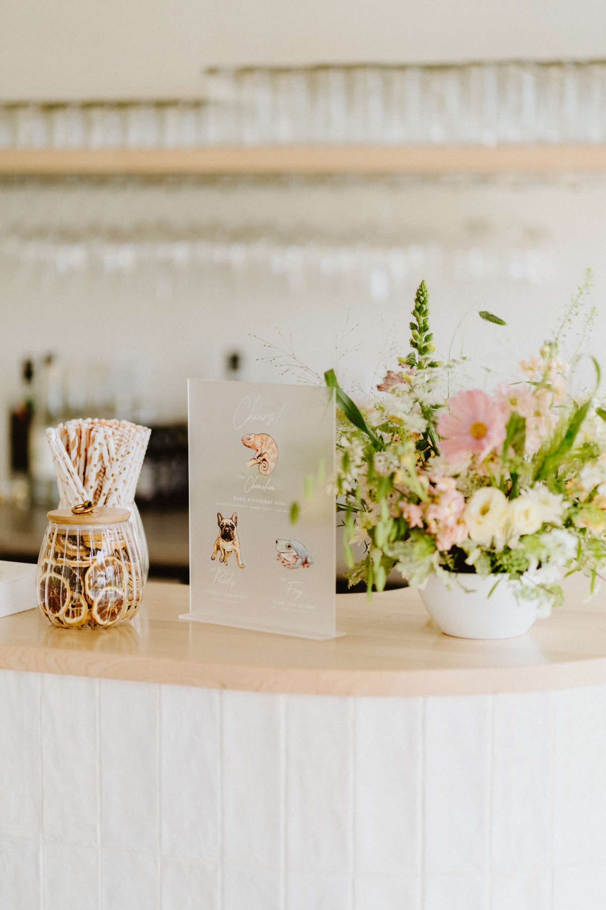 pastel bar at wedding