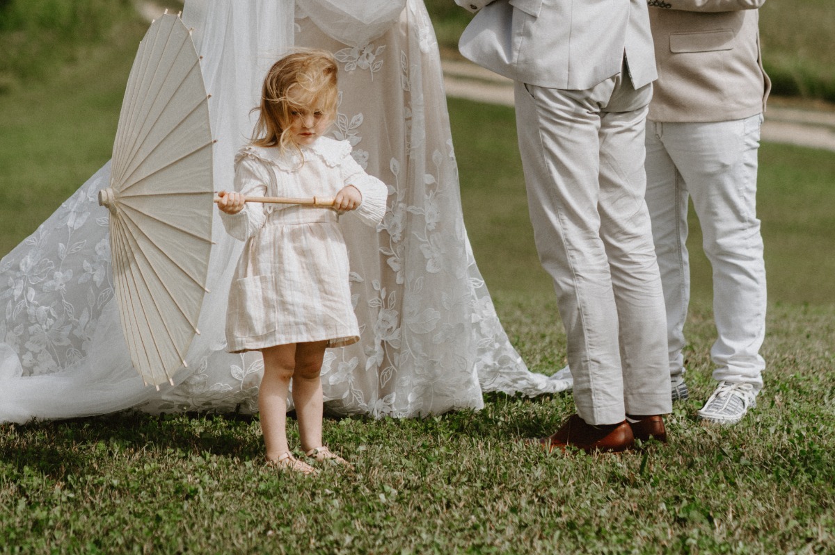 linen flower girl dress