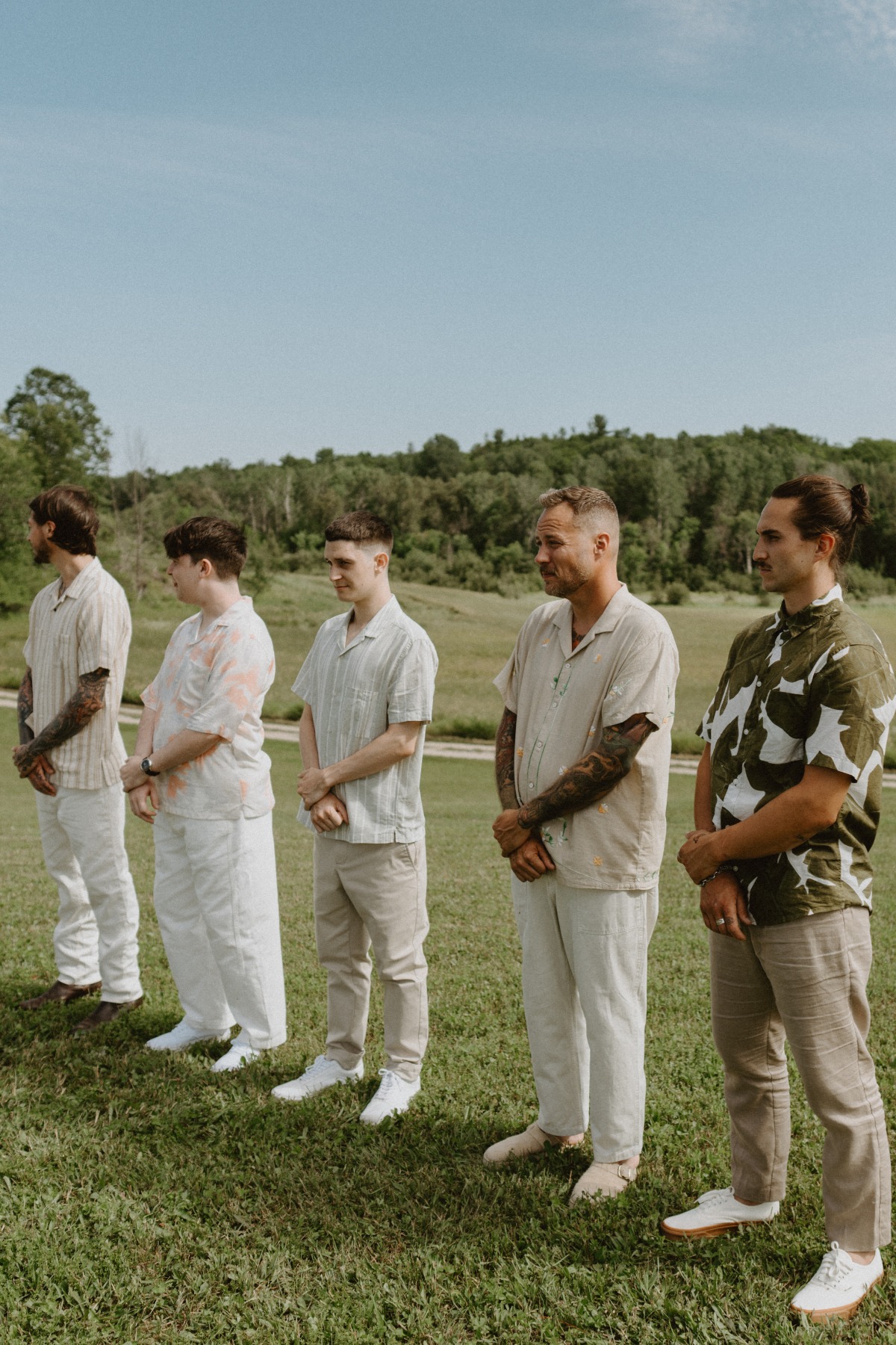 printed linen shirts for groomsmen