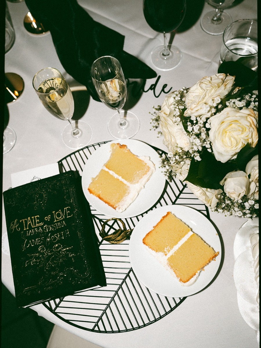 A storybook wedding in black and white at the philadelphia library