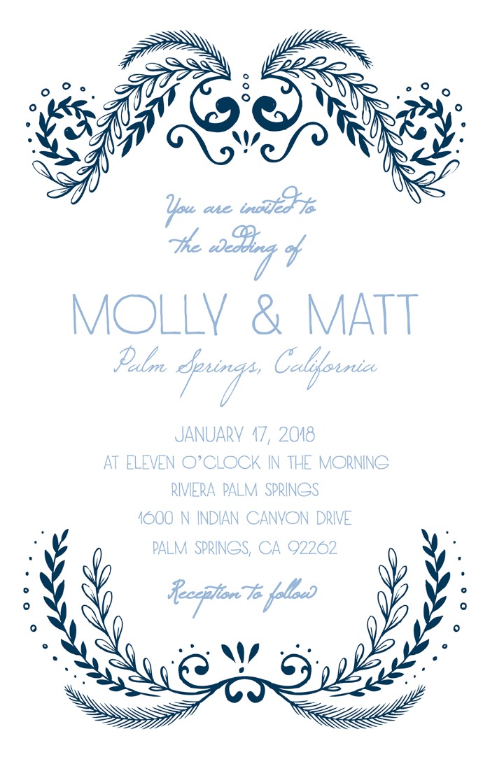 Ornate Free Printable Wedding Invitation