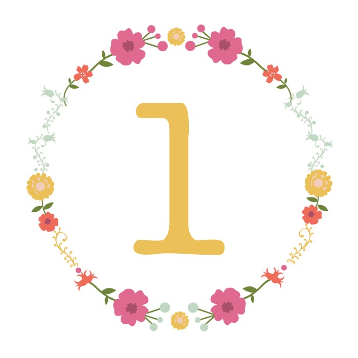 Free Floral Printable Table Number