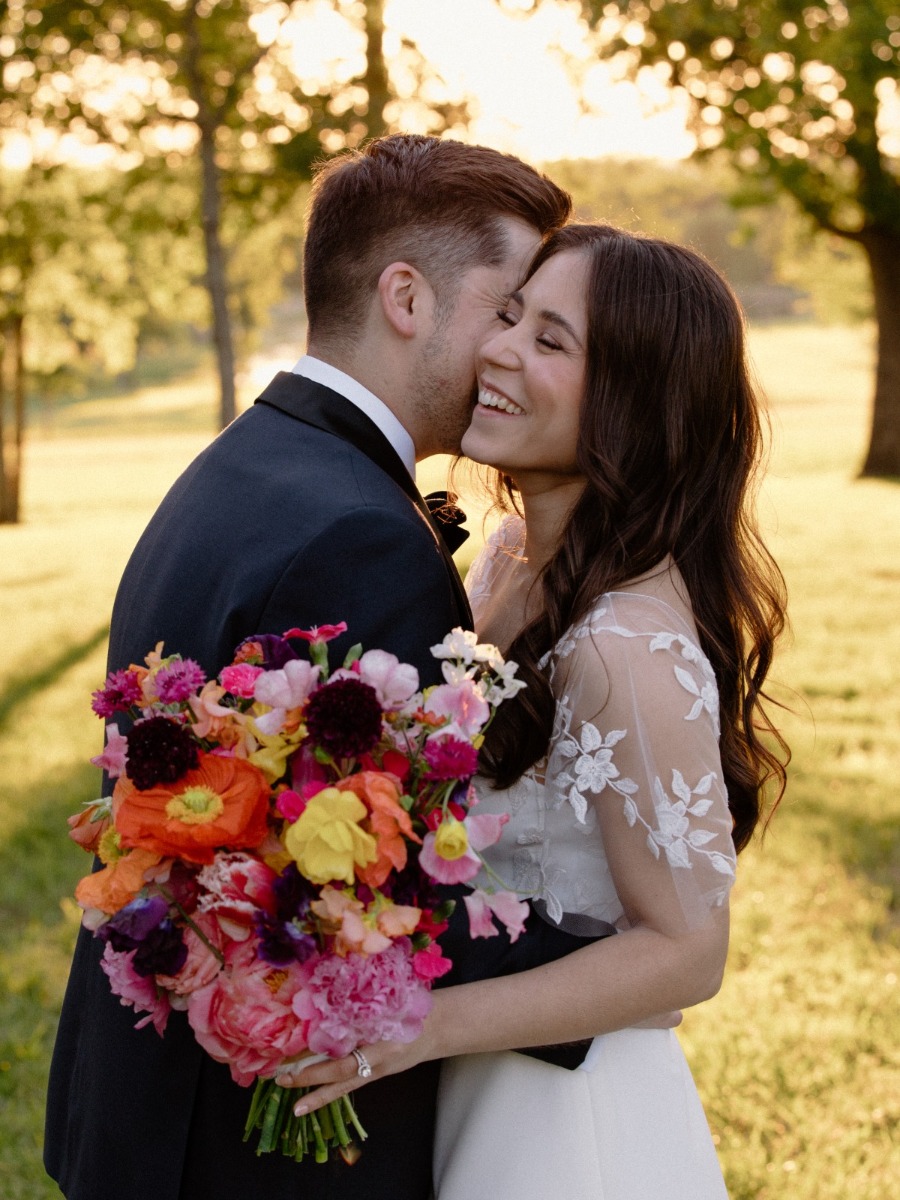 Keeping the colors bold at an otherwise minimalistic wedding