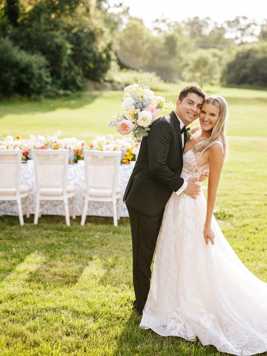 A Cape Cod inspired anniversary shoot in the couple's own backyard