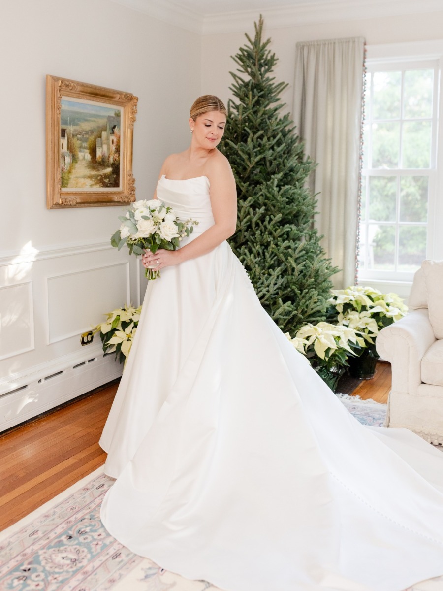 Timeless holiday-themed wedding with a two ballroom reception