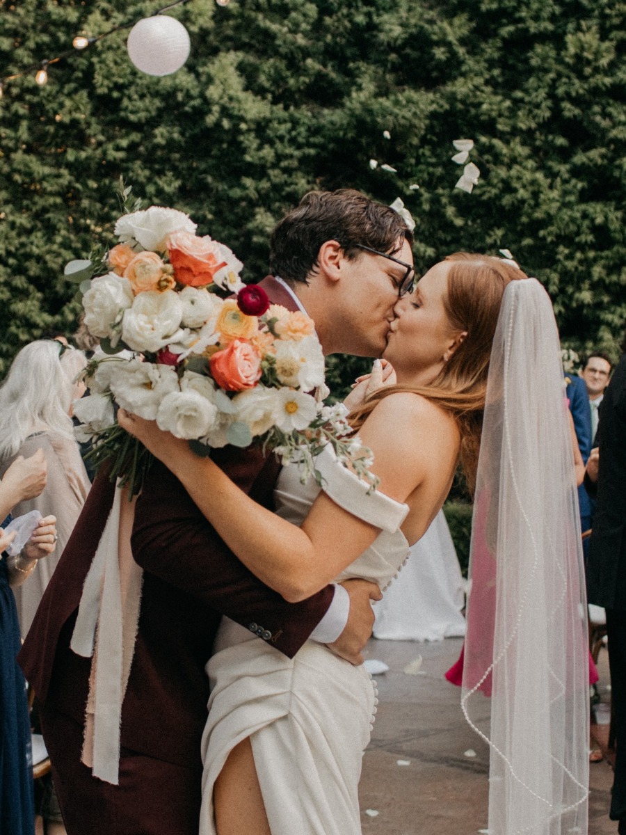 Hanging lanterns lit the way for this Southern California wedding