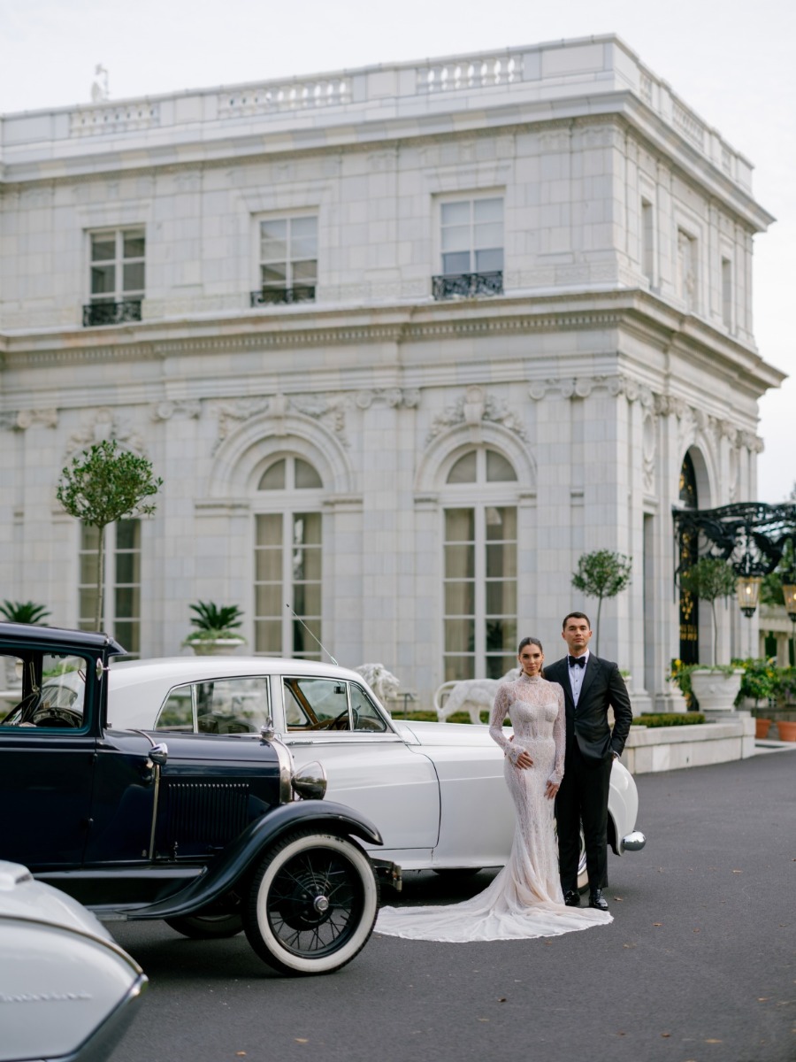 Guests walked a red carpet for this iconic Newport mansion wedding