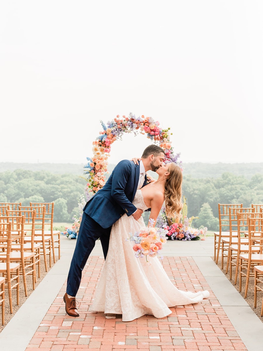 A rainbow of pastels against a neutral backdrop at Natirar Mansion