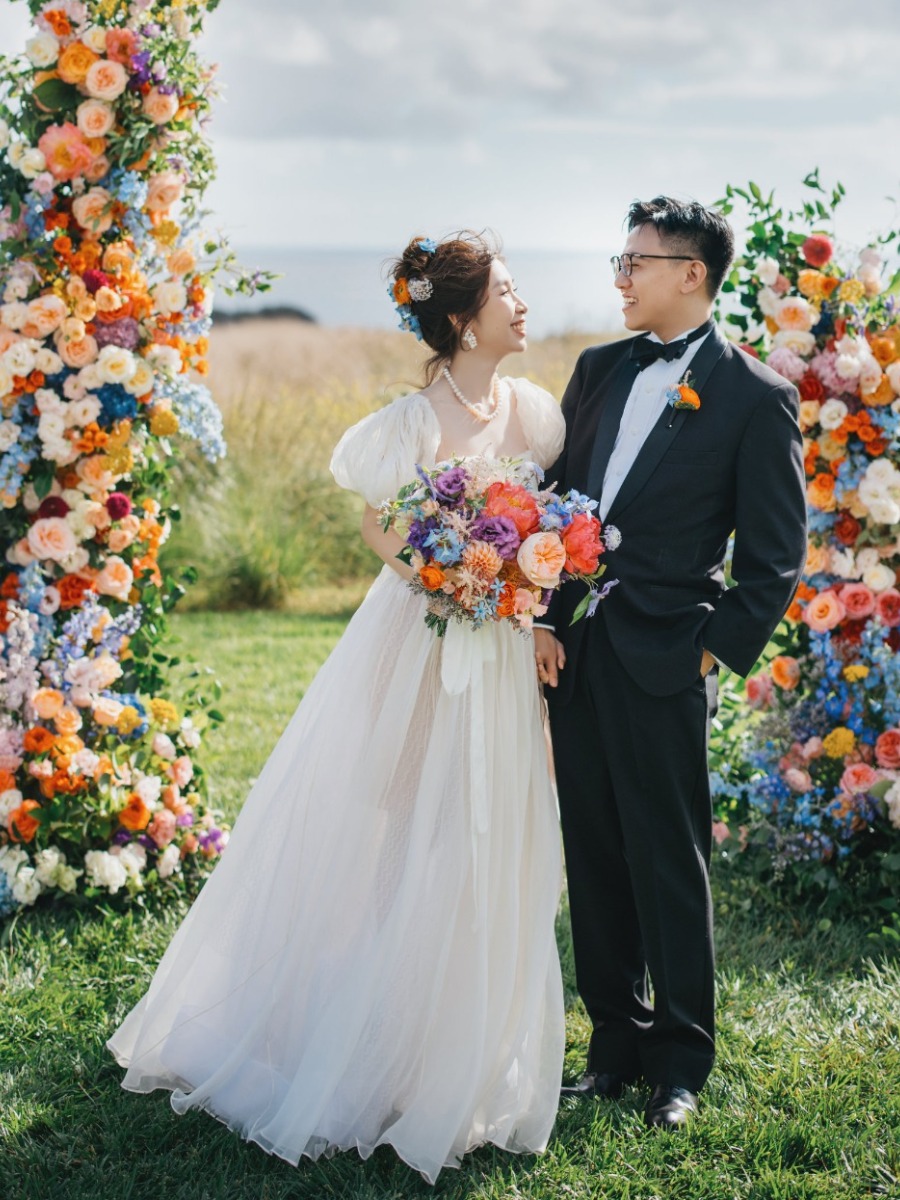 A Malibu wedding that paid homage to Monet's coloful gardens