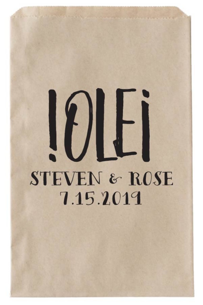 OLE Printalbe Wedding Favor Bag