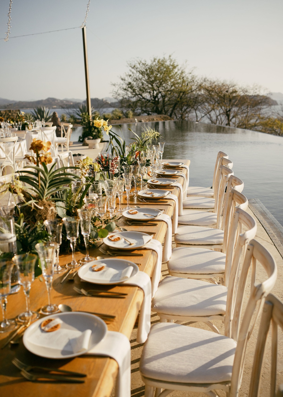 tropical outdoor wedding reception