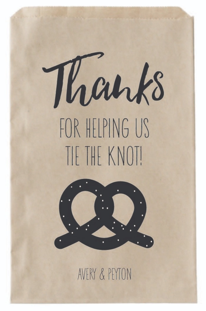 Tie The Knot Wedding Favor Bags For Pretzels