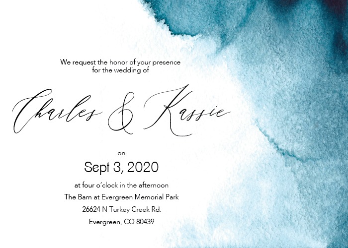 Blue Ombre Wedding Invitations