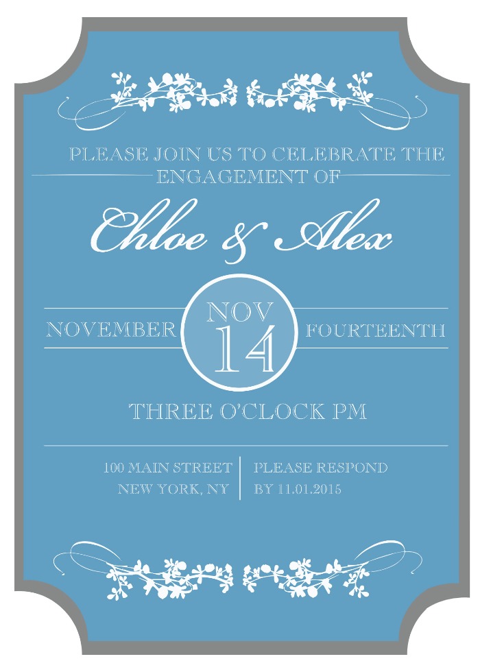 Sophisticated Engagement Party Free Printable Invitation