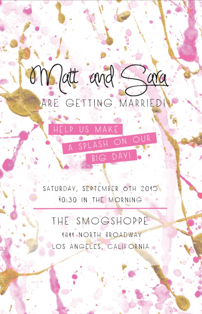 Splatter Suite Wedding Invitation Printable Templates