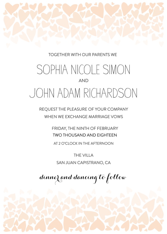 Ombre Love Free Printable Wedding Invitation Suite