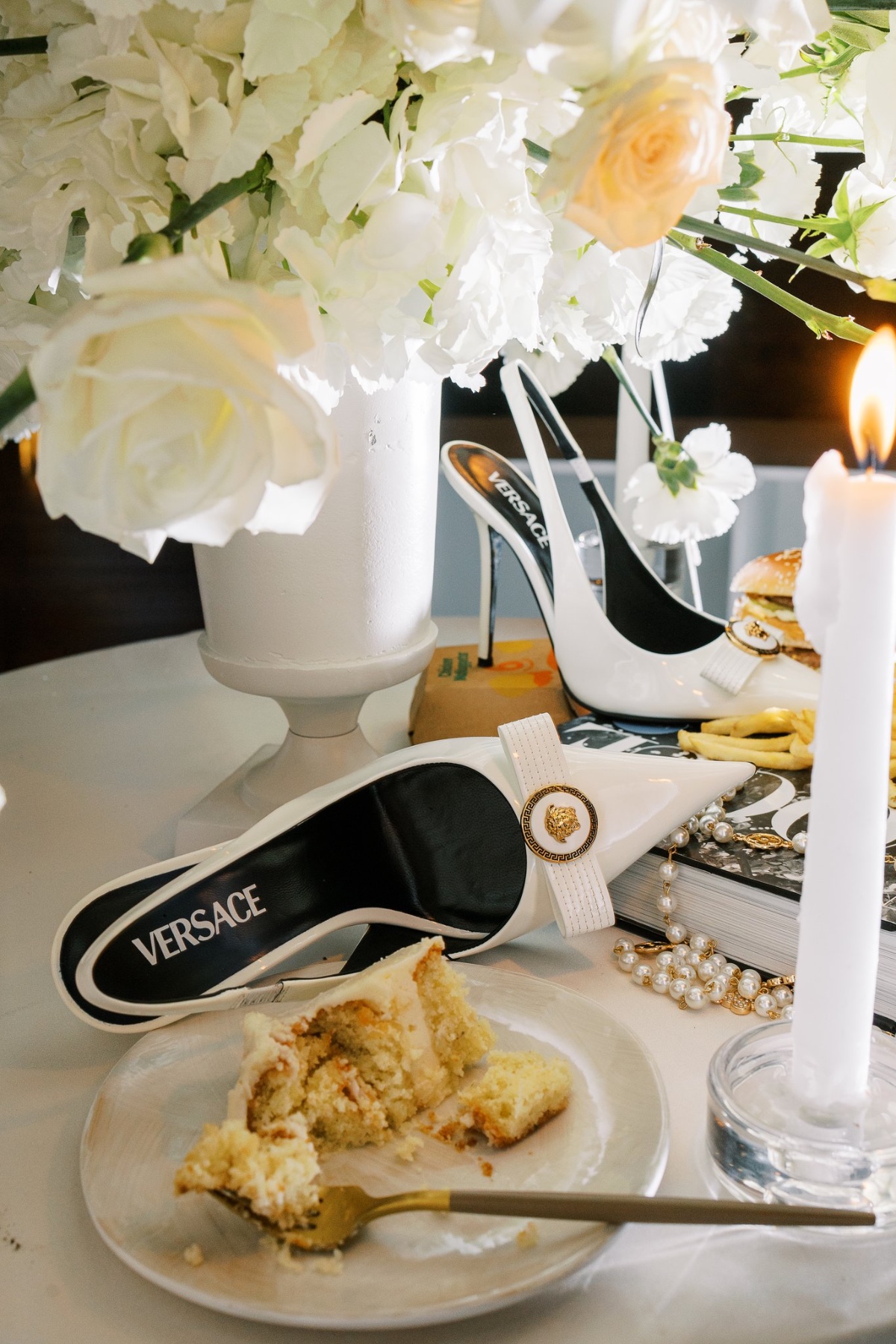 white versace shoes for wedding